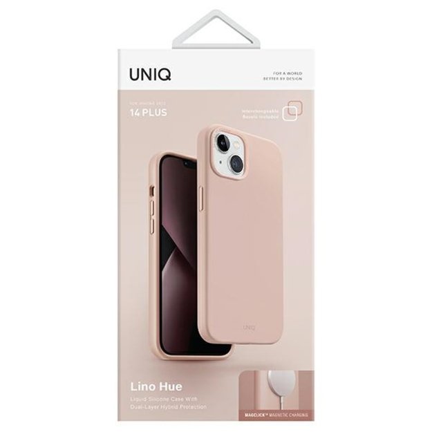 Uniq Lino Hue Magclick Charging case for iPhone 14 Plus - pink 6