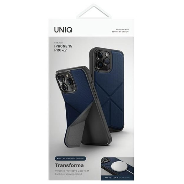 Uniq Transforma Magclick Charging case for iPhone 15 Pro Max - blue 1