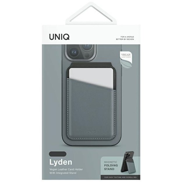 Uniq Lyden DS magnetic RFID wallet with phone stand - blue and black 5