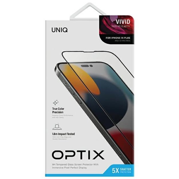 Uniq Optix Vivid glass for iPhone 14 Plus with applicator 6