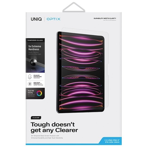 Uniq Optix Clear tempered glass with applicator for iPad Pro 11&quot  2024 1