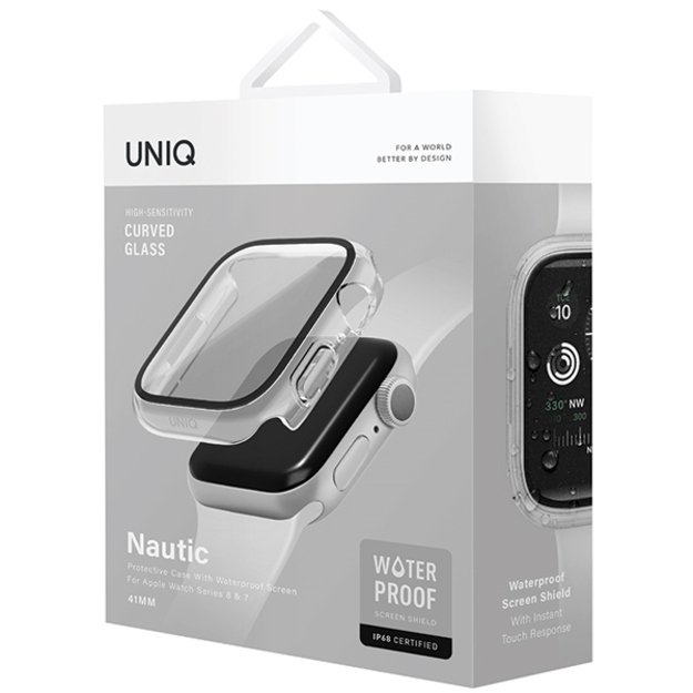 Uniq Nautic Apple Watch Series 7/8/9 41mm Case Transparent/Dove Clear 5