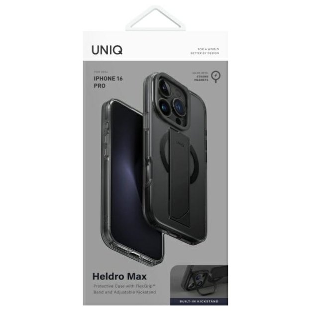 Uniq Heldro Max iPhone 16 Pro 6.3&quot  Magclick Charging Case Black/Vapour Smoke 3