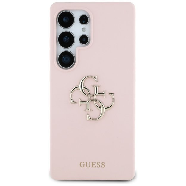 Guess Silicone Big 4G Logo Bottom Script Case for Samsung Galaxy S25 Ultra - Pink 2
