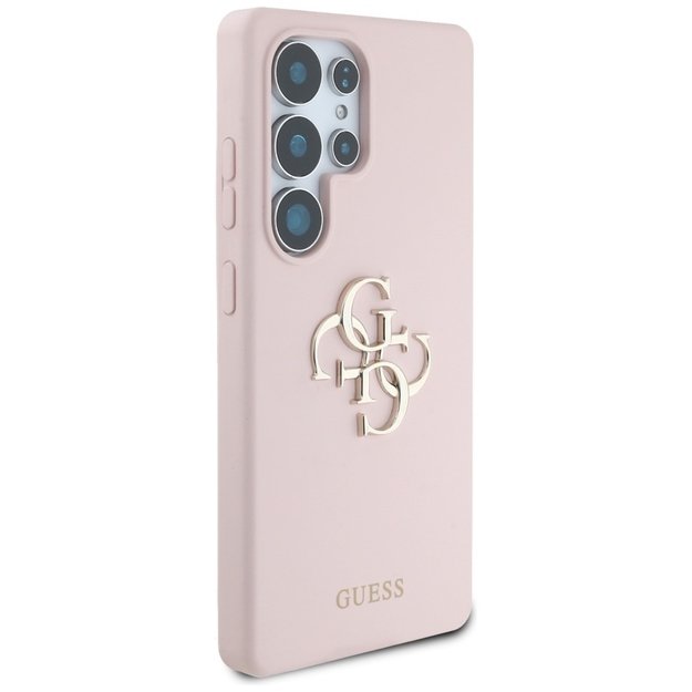 Guess Silicone Big 4G Logo Bottom Script Case for Samsung Galaxy S25 Ultra - Pink 3