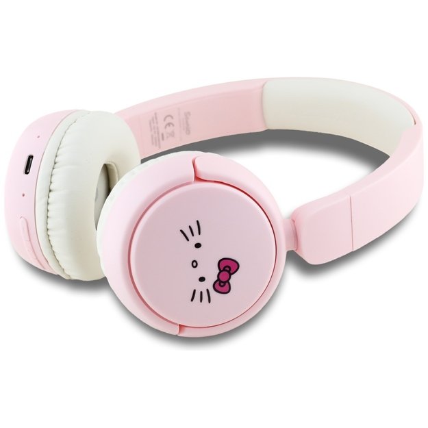 Hello Kitty Face Logo Bluetooth On-Ear Headphones - Pink 1