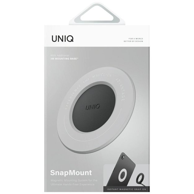 Uniq SnapMount Self-Adhesive Magnetic Holder - Gray and Black 4