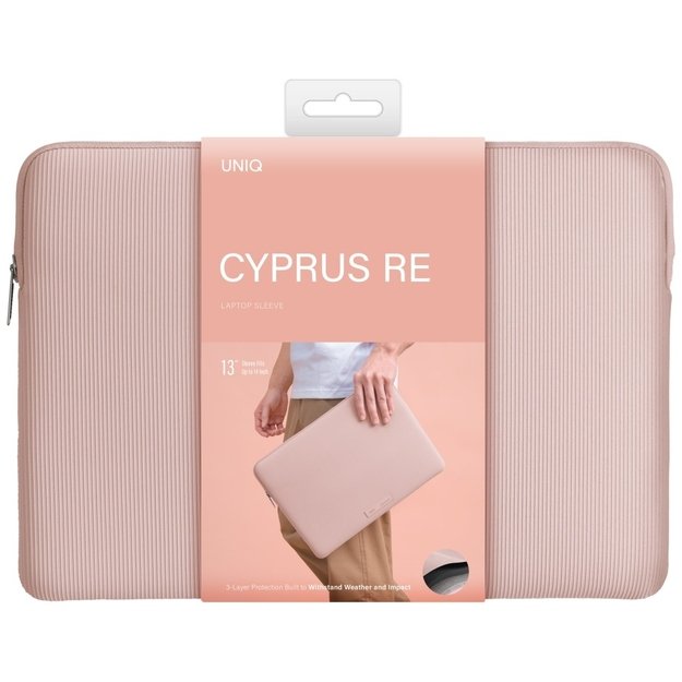 Uniq Cyprus Ridge Edition Laptop Sleeve for 14&quot  laptops, water-resistant neoprene, pink 3