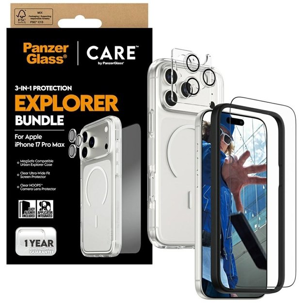 CARE by PanzerGlass Flagship Explorer 3-in-1 Case + Glass + Lens for iPhone 17 Pro Max 3