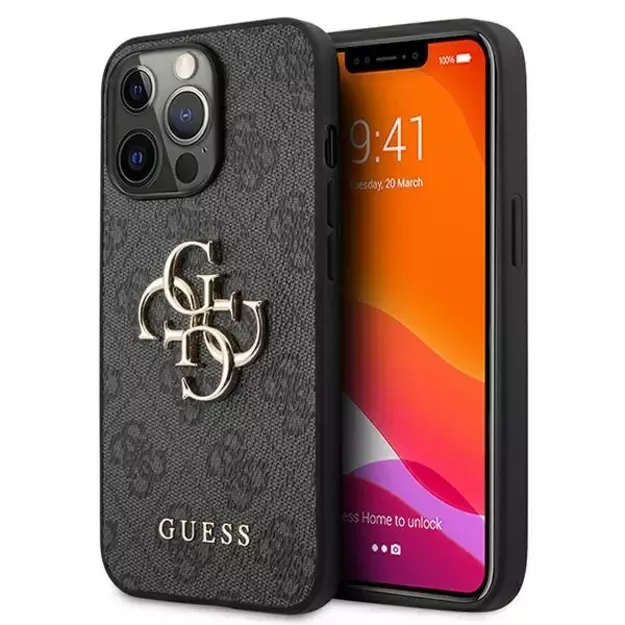 Guess GUHCP13X4GMGGR iPhone 13 Pro Max 6.7&quot  grey/grey hardcase 4G Big Metal Logo
