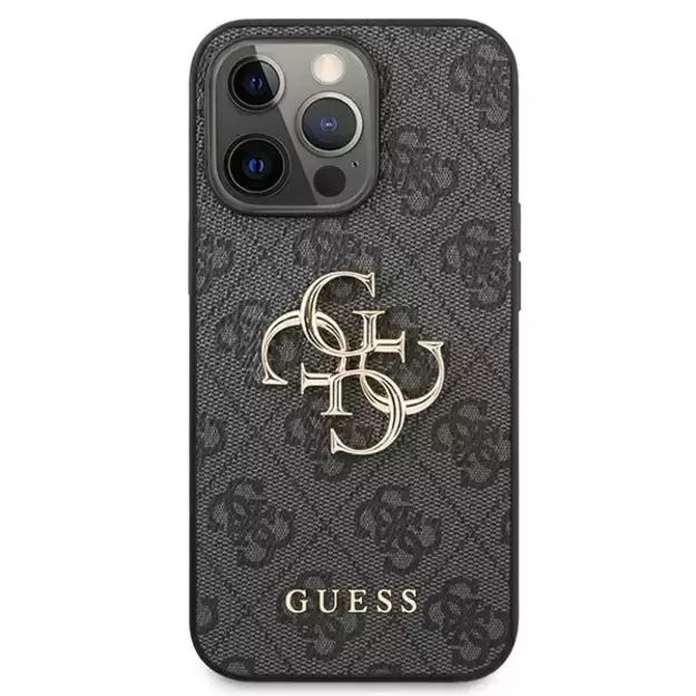 Guess GUHCP13X4GMGGR iPhone 13 Pro Max 6.7&quot  grey/grey hardcase 4G Big Metal Logo 2