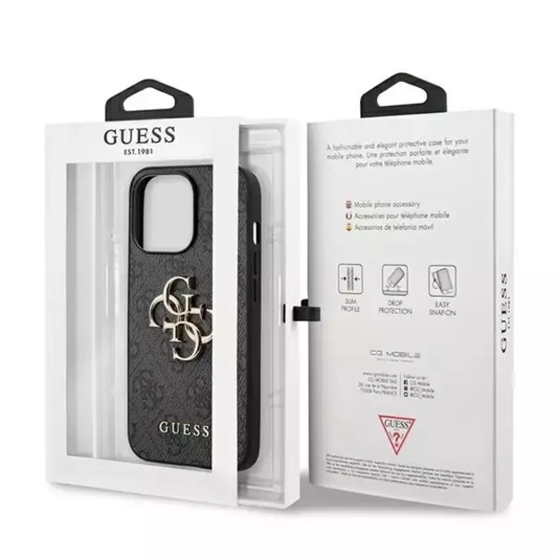 Guess GUHCP13X4GMGGR iPhone 13 Pro Max 6.7&quot  grey/grey hardcase 4G Big Metal Logo 7