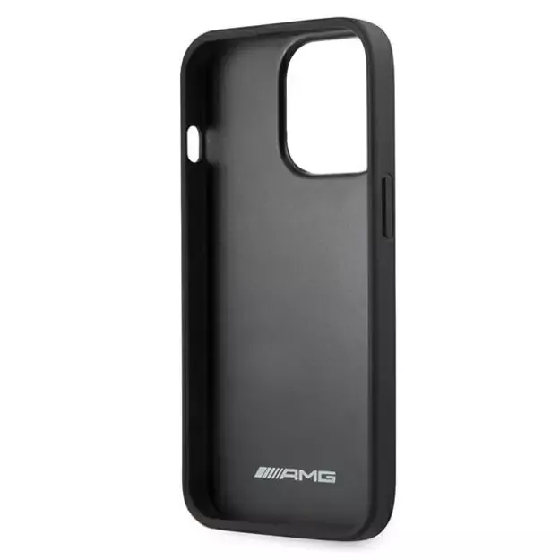 AMG AMHCP13LGSEBK iPhone 13 Pro / 13 6,1  czarny/black hardcase Leather Debossed Lines 13