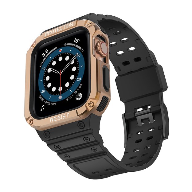 Protect Strap Band for Apple Watch 38/40/41mm Armored Case Strap - Black, Rose Gold 9
