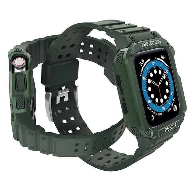 Protect Strap Band for Apple Watch 38/40/41mm Armored Case Strap - Green 10