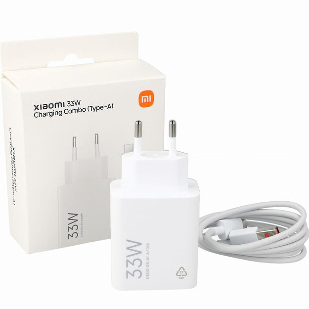Xiaomi MDY-16-EF 1xUSB-A 33W Wall Charger with 3A USB-C Cable - White