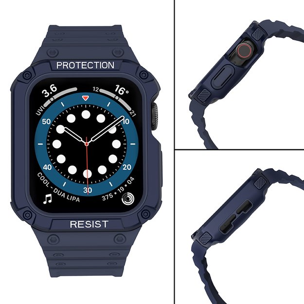 Protect Strap Band for Apple Watch 42/44/45mm Armored Case Strap - Blue 3