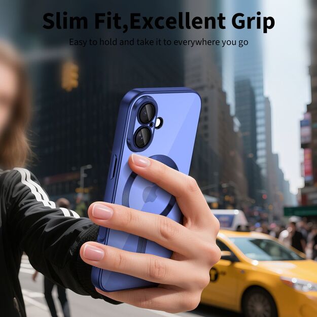 Tech-Protect MagFlex MagSafe Case for iPhone 17 - Clear Navy Blue 4