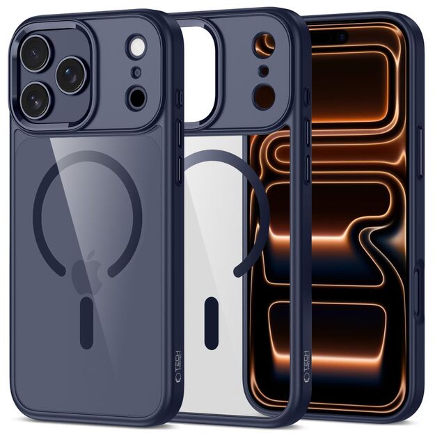 Tech-Protect MagMat MagSafe Case for iPhone 17 Pro Max - Transparent - Navy Blue