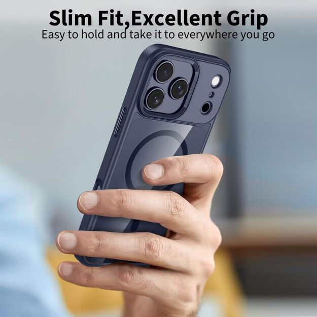 Tech-Protect MagMat MagSafe Case for iPhone 17 Pro Max - Transparent - Navy Blue 3