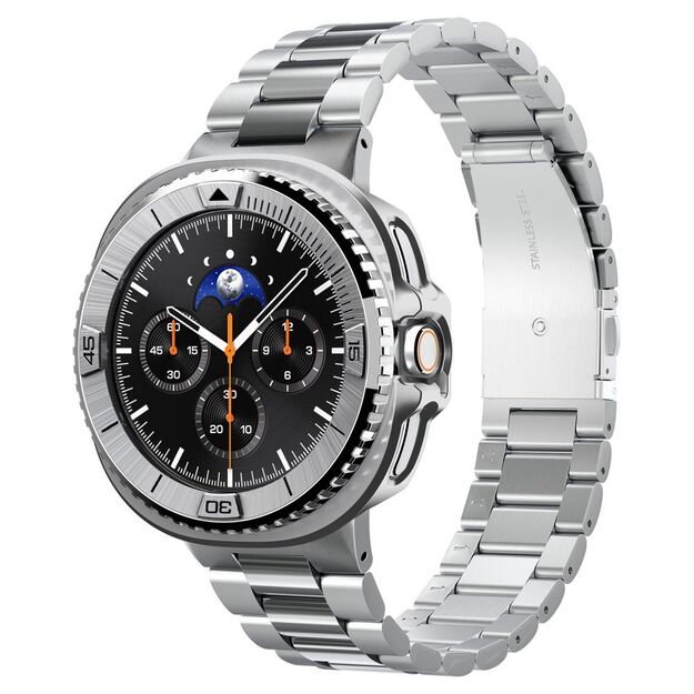Spigen Bezel Tune Pro Pilot Cover for Samsung Galaxy Watch 8 Classic 46mm - Silver 3