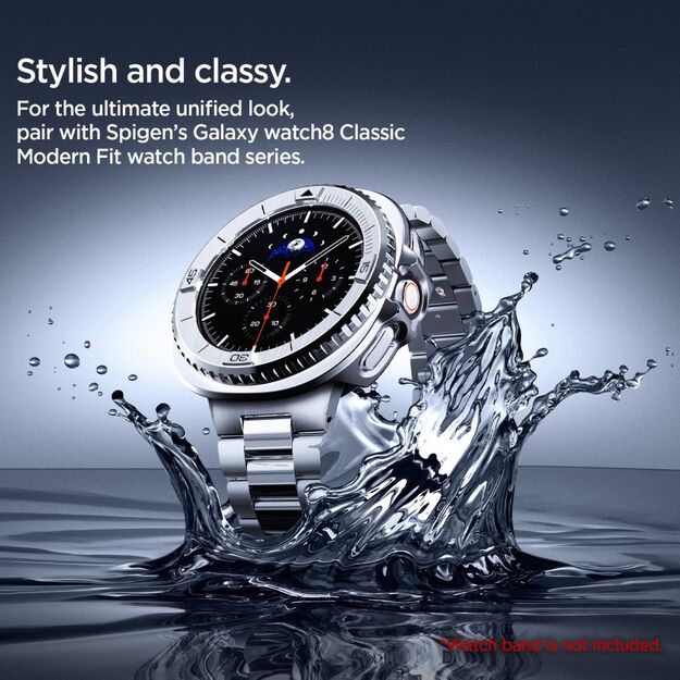Spigen Bezel Tune Pro Pilot Cover for Samsung Galaxy Watch 8 Classic 46mm - Silver 14