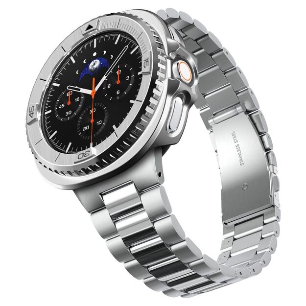 Spigen Bezel Tune Pro Pilot Cover for Samsung Galaxy Watch 8 Classic 46mm - Silver 9