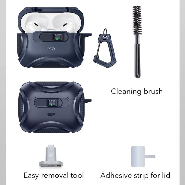 ESR Cyber ​​FlickLock MagSafe Case for AirPods Pro 3 - Navy Blue 5