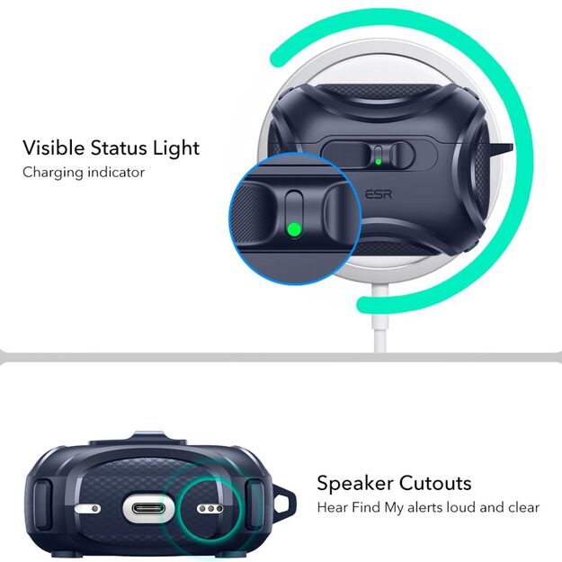 ESR Cyber ​​FlickLock MagSafe Case for AirPods Pro 3 - Navy Blue 1