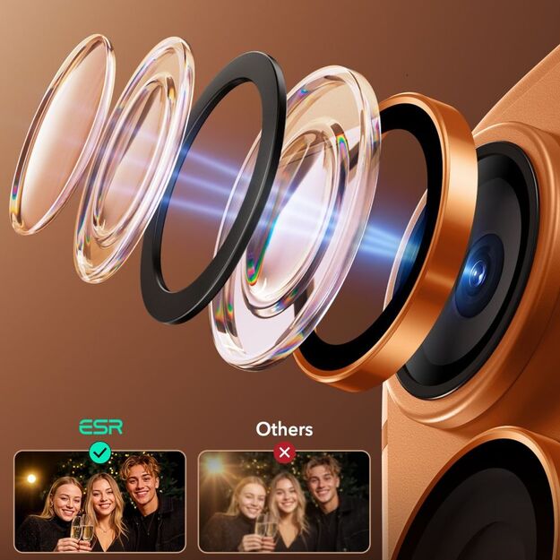 ESR Armorite Camera Lens Glass for iPhone 17 Pro / Max / 15 Pro / Max / 16 Pro / Max / 17 Pro / Max - Orange 5