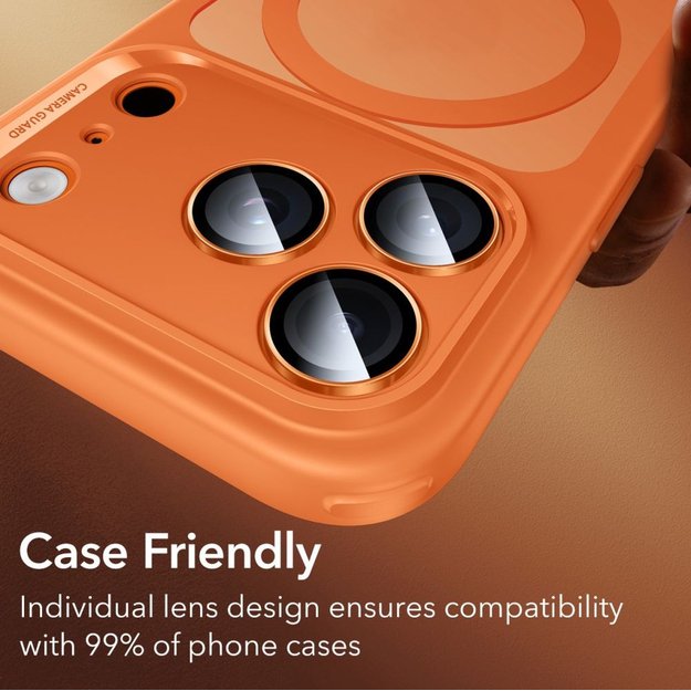 ESR Armorite Camera Lens Glass for iPhone 17 Pro / Max / 15 Pro / Max / 16 Pro / Max / 17 Pro / Max - Orange 8