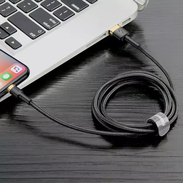 Baseus Cafule USB-A / Lightning 2A QC 3.0 cable 3 m - black and gold 5
