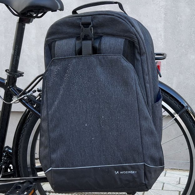 Wozinsky bike pannier bag, bike backpack with frame, 2in1, 40l, black (WBB33BK) 13