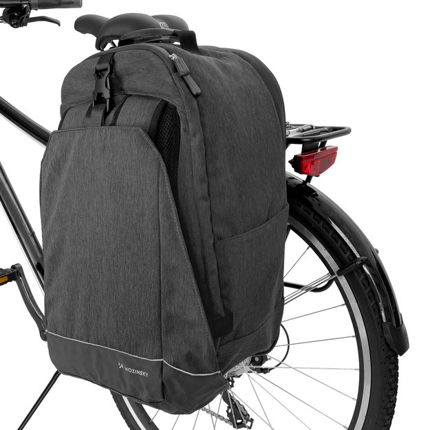 Wozinsky bike pannier bag, bike backpack with frame, 2in1, 40l, black (WBB33BK) 2