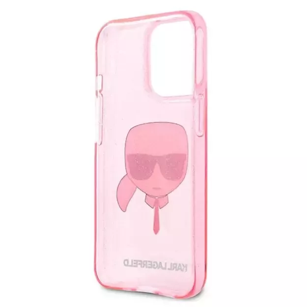 Karl Lagerfeld KLHCP13XKHTUGLP iPhone 13 Pro Max 6,7  różowy/pink hardcase Glitter Karl`s Head 13