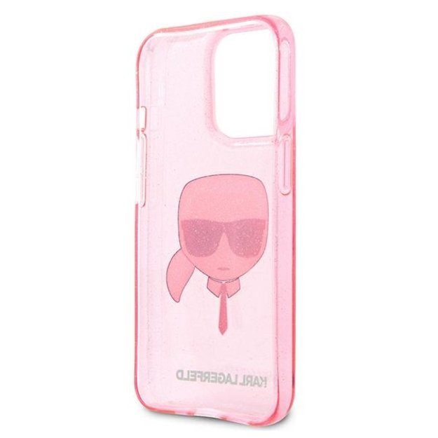 Karl Lagerfeld KLHCP13XKHTUGLP iPhone 13 Pro Max 6,7  różowy/pink hardcase Glitter Karl`s Head 6