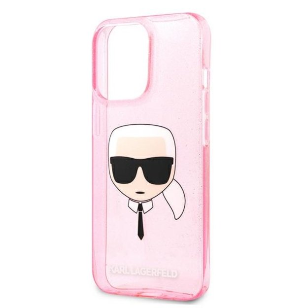 Karl Lagerfeld KLHCP13XKHTUGLP iPhone 13 Pro Max 6,7  różowy/pink hardcase Glitter Karl`s Head 5