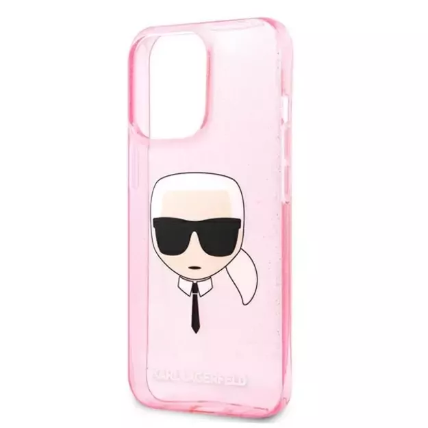 Karl Lagerfeld KLHCP13XKHTUGLP iPhone 13 Pro Max 6,7  różowy/pink hardcase Glitter Karl`s Head 12