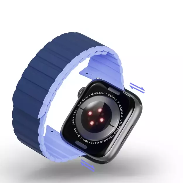 Magnetic Apple Watch Ultra, SE, 9, 8, 7, 6, 5, 4, 3, 2, 1 (49, 45, 44, 42 mm) Dux Ducis Strap (LD Version) - Blue 10