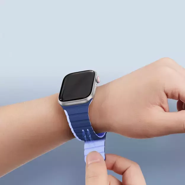 Magnetic Apple Watch Ultra, SE, 9, 8, 7, 6, 5, 4, 3, 2, 1 (49, 45, 44, 42 mm) Dux Ducis Strap (LD Version) - Blue 4