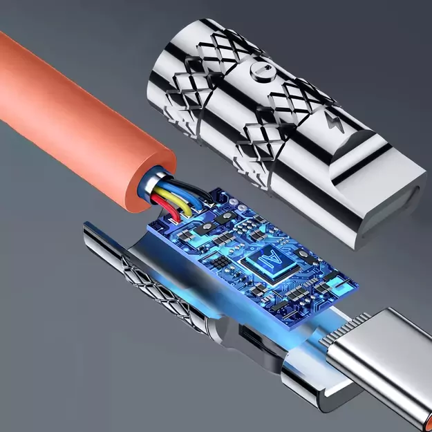 Dudao L24AL USB-A - Lightning angled cable with 180° rotation 30W 1m - orange 9