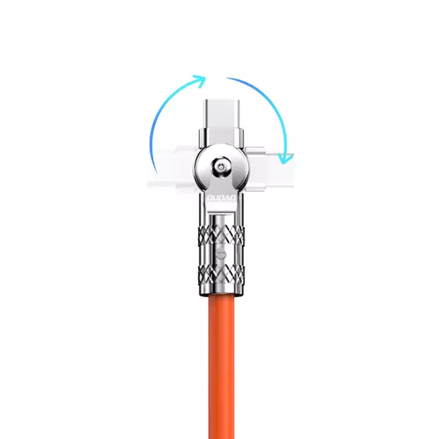 Dudao L24AL USB-A - Lightning angled cable with 180° rotation 30W 1m - orange 7