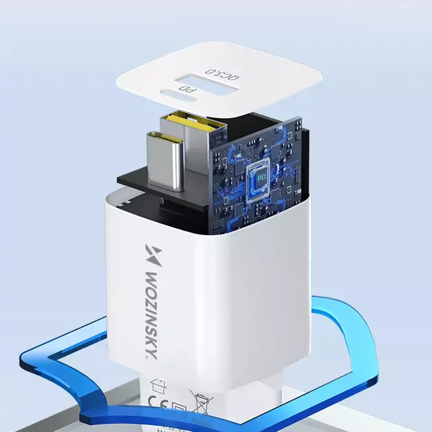 Wozinsky WWCEAC GaN USB-A USB-C 33W wall charger - white 10
