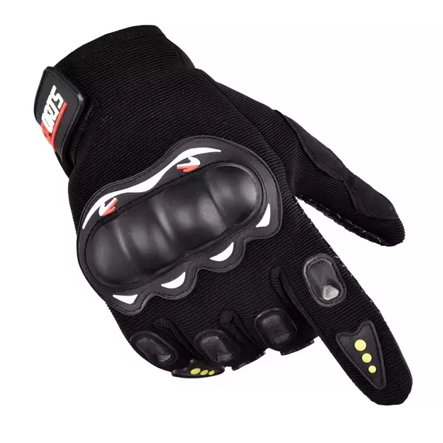 Motorcycle phone gloves with knuckle protector – black 5