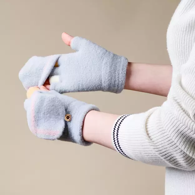 Women s/children s winter phone gloves - gray 3