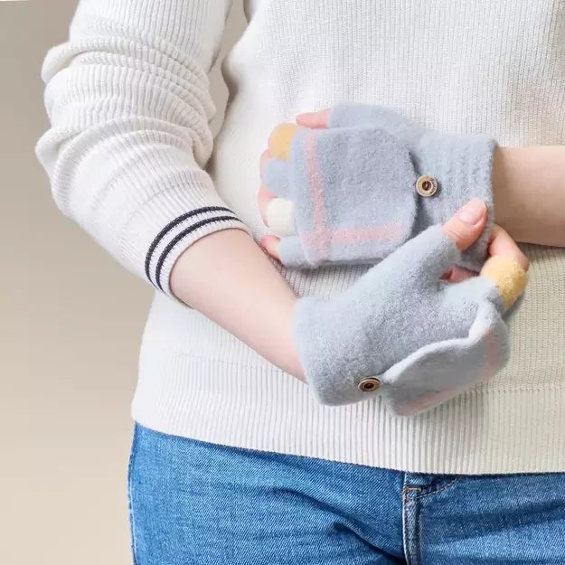 Women s/children s winter phone gloves - gray 1