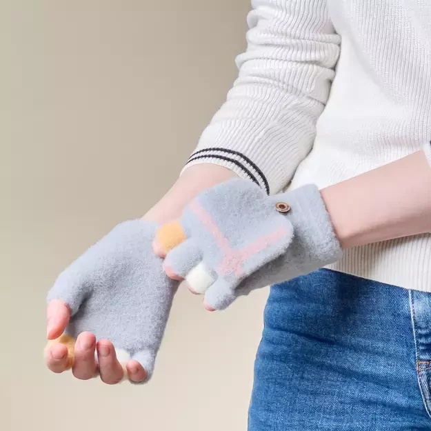 Women s/children s winter phone gloves - gray 7