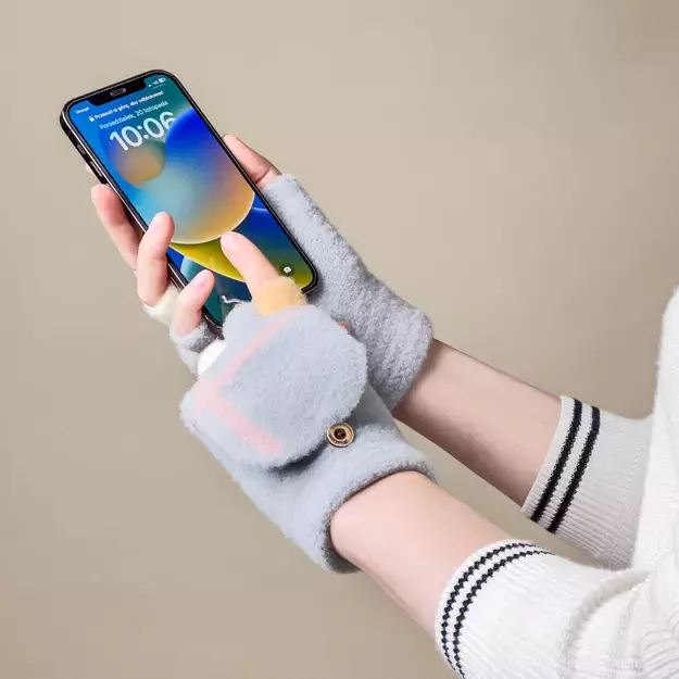 Women s/children s winter phone gloves - gray 6