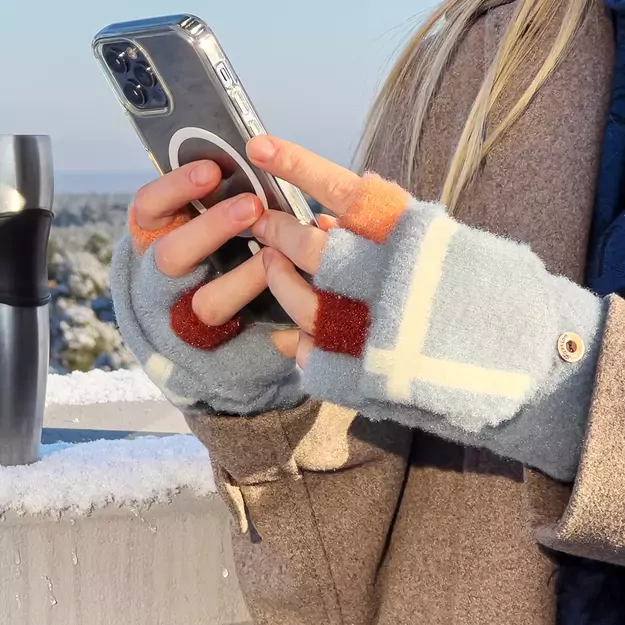 Women s/children s winter phone gloves - gray 5