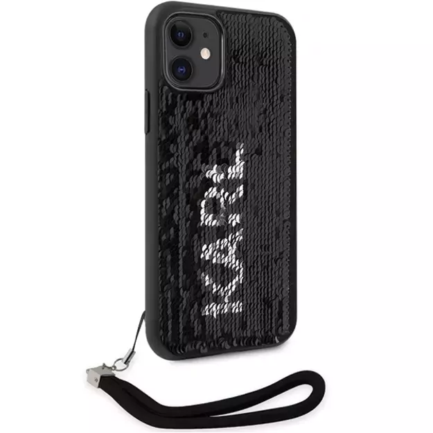 Karl Lagerfeld KLHCN61PSQRKS iPhone 11 / Xr 6.1  silver/silver hardcase Sequins Cord 3